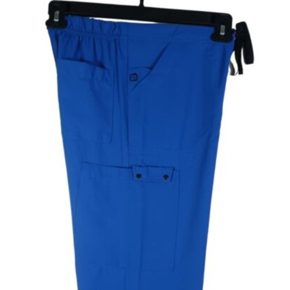 WonderWink Womens Easy Fit Medical Uniform Cargo Scrub Pant XS RYL/Blue 5025P - Picture 6 of 12